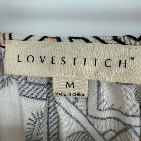 Lovestitch Santa Fe Tassel Dress Womens Size M Ivory Tribal Print Gypsy Bohemian - Picture 8 of 10